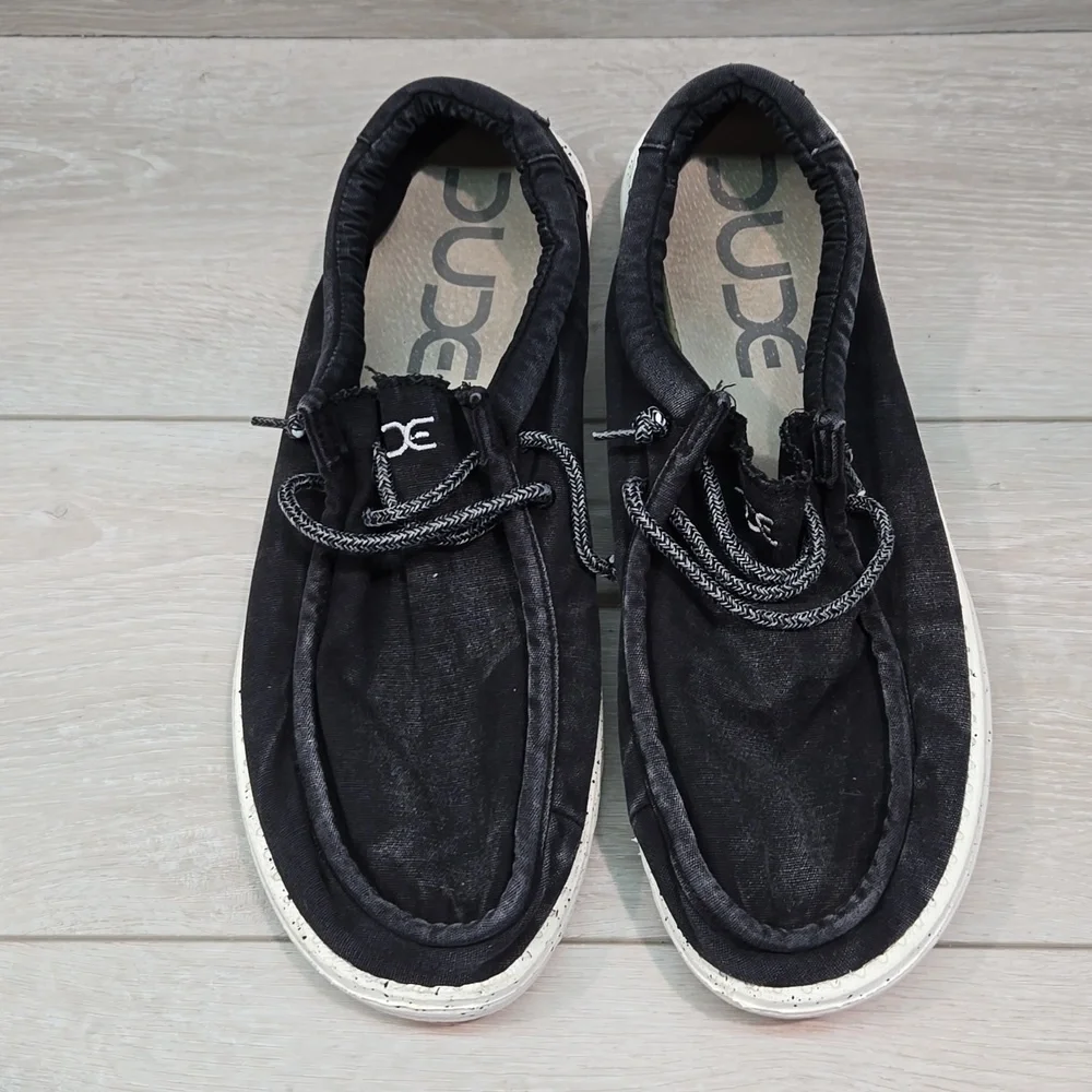 Hey Dude Mens Wally Washed Black Loafer Slip on shoes sz 13
